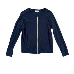 The Lady and the Sailor Sweatshirt Large Blue Zip Up Pockets